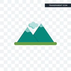 Mountain vector icon isolated on transparent background, Mountain logo design