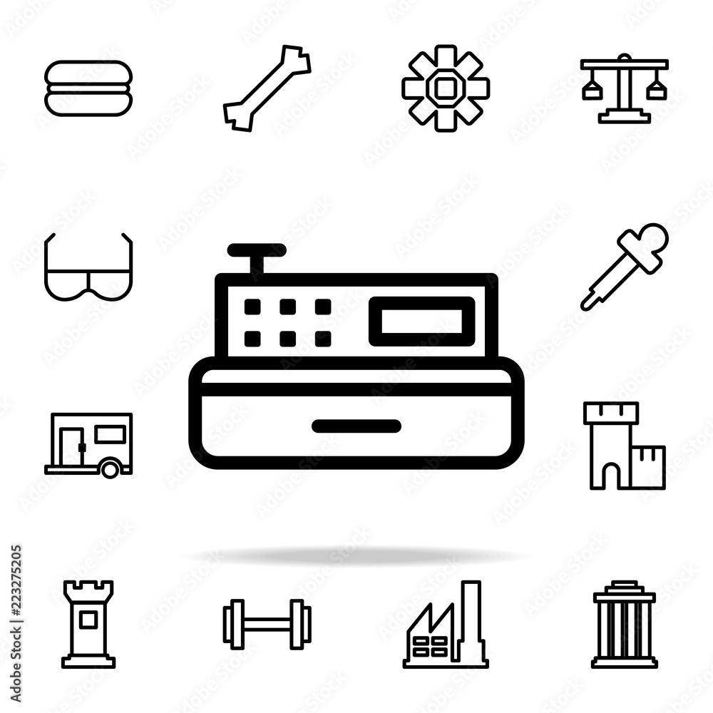 Aufkleber cash machine icon. web icons universal set for web and mobile