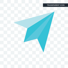 Paper plane vector icon isolated on transparent background, Paper plane logo design