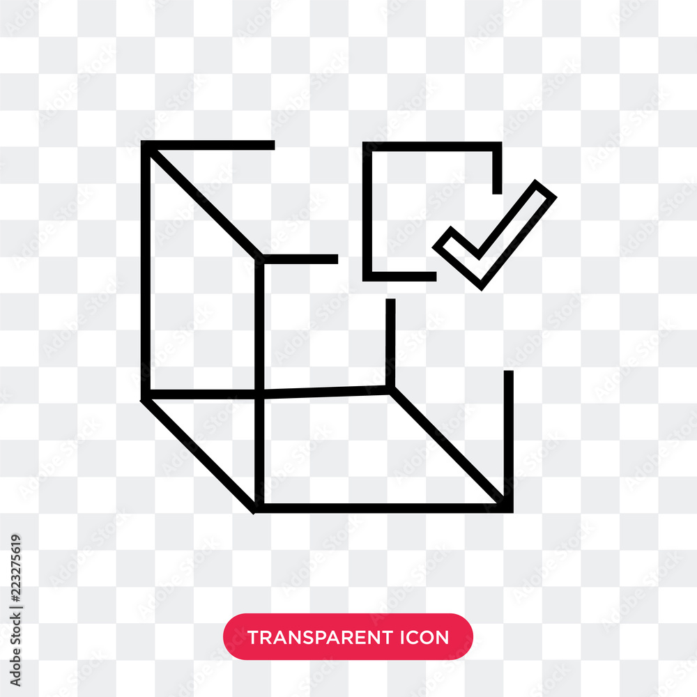 Poster package checking vector icon isolated on transparent background, package checking logo design
