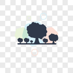 Forest vector icon isolated on transparent background, Forest logo design
