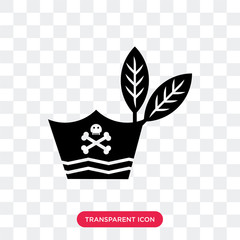 Pirate hat vector icon isolated on transparent background, Pirate hat logo design