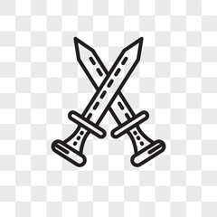 Sword vector icon isolated on transparent background, Sword logo design