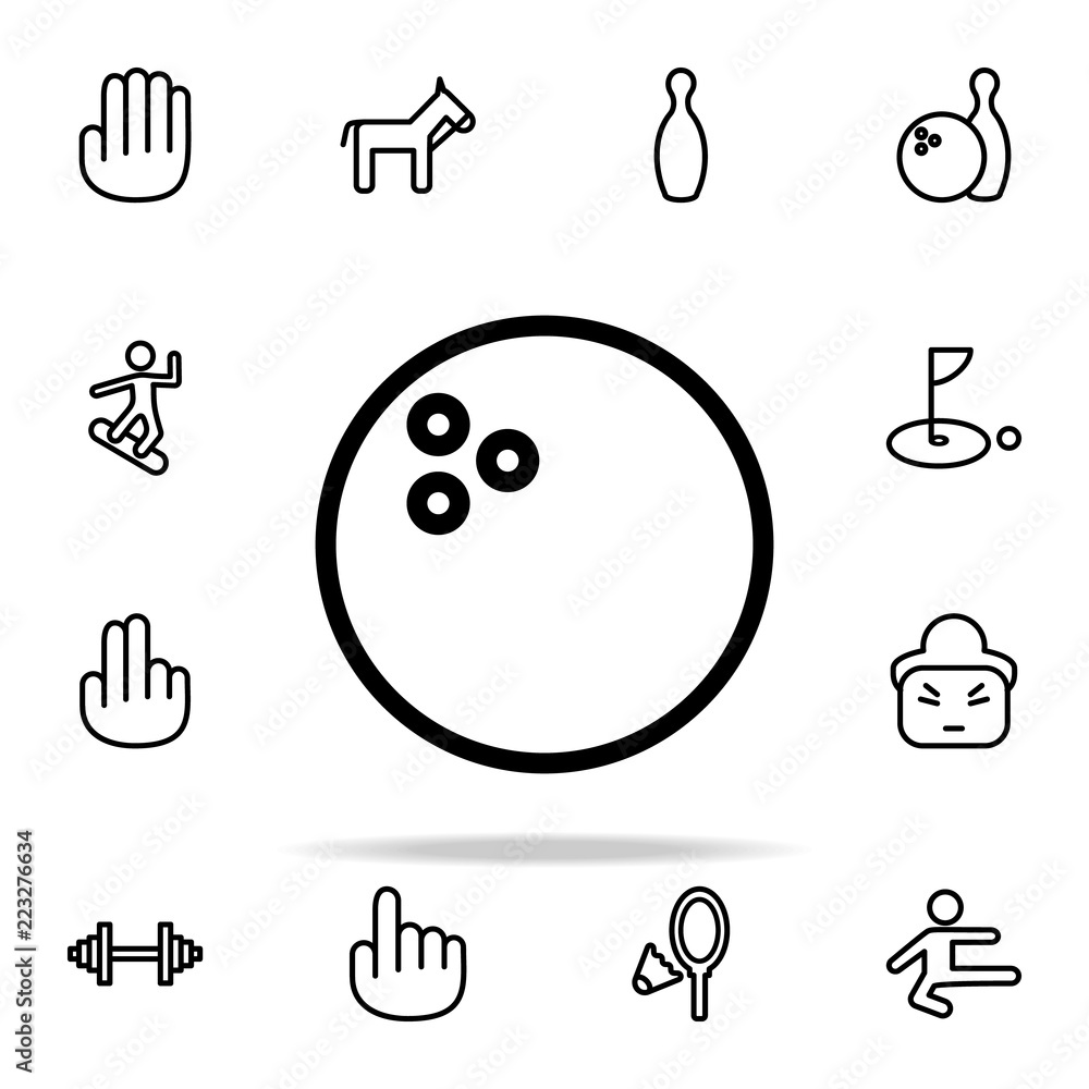 Aufkleber bowling ball icon. web icons universal set for web and mobile