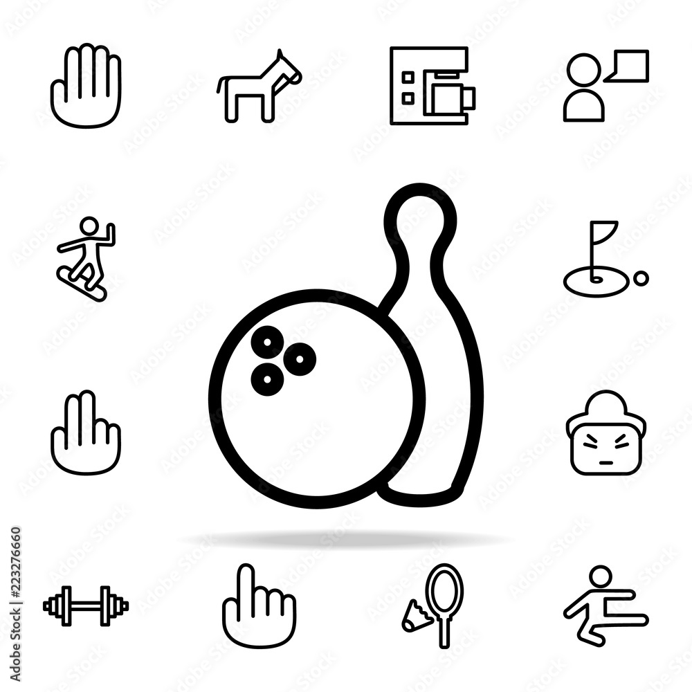 Poster ball and bowling icon. web icons universal set for web and mobile