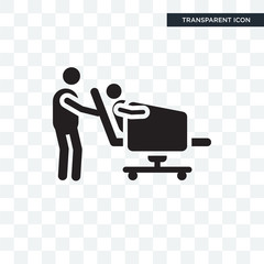 Hospital bed vector icon isolated on transparent background, Hospital bed logo design