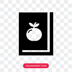 Book and apple vector icon isolated on transparent background, Book and apple logo design