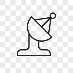Satellite dish vector icon isolated on transparent background, Satellite dish logo design