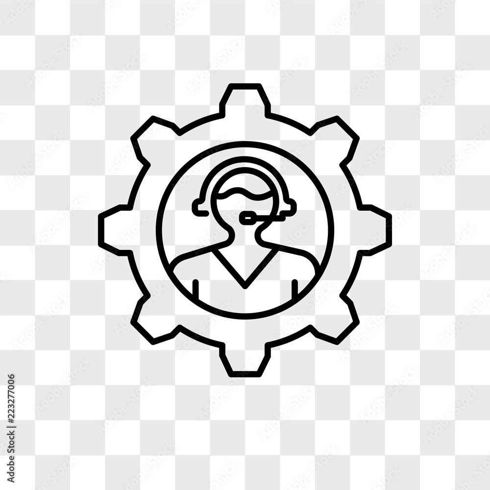 Poster technical support vector icon isolated on transparent background, technical support logo design