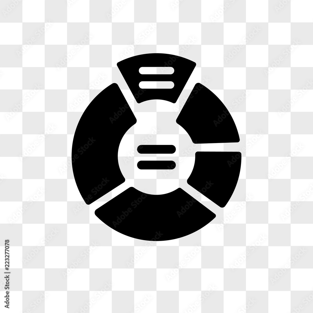Poster pie chart vector icon isolated on transparent background, pie chart logo design