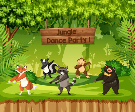Animals perform jungle dance party