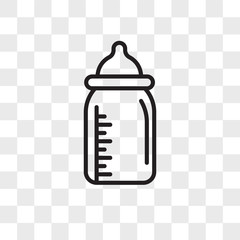 Feeding bottle vector icon isolated on transparent background, Feeding bottle logo design