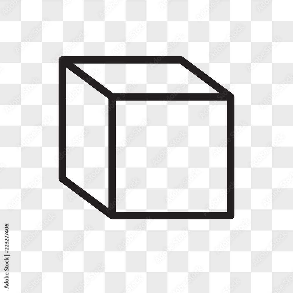 Poster cube vector icon isolated on transparent background, cube logo design
