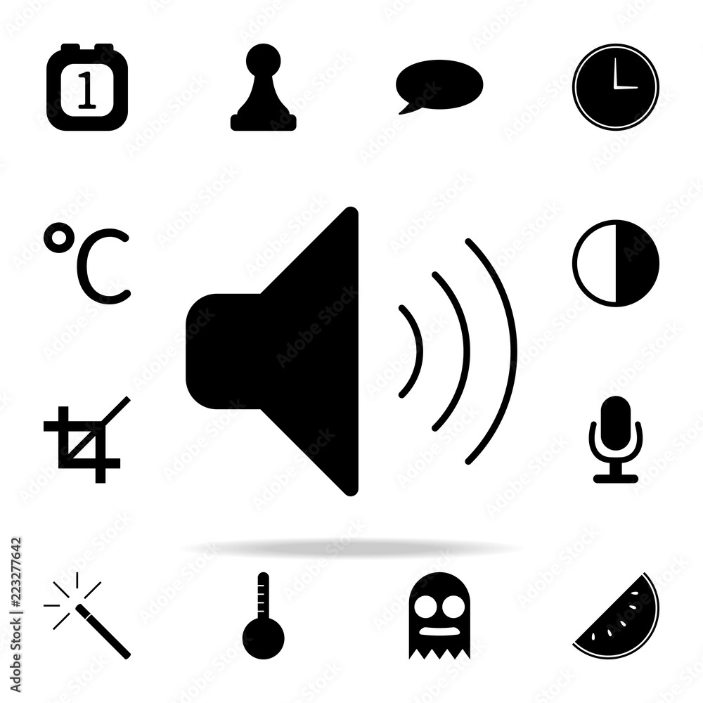 Aufkleber sound sign icon. web icons universal set for web and mobile