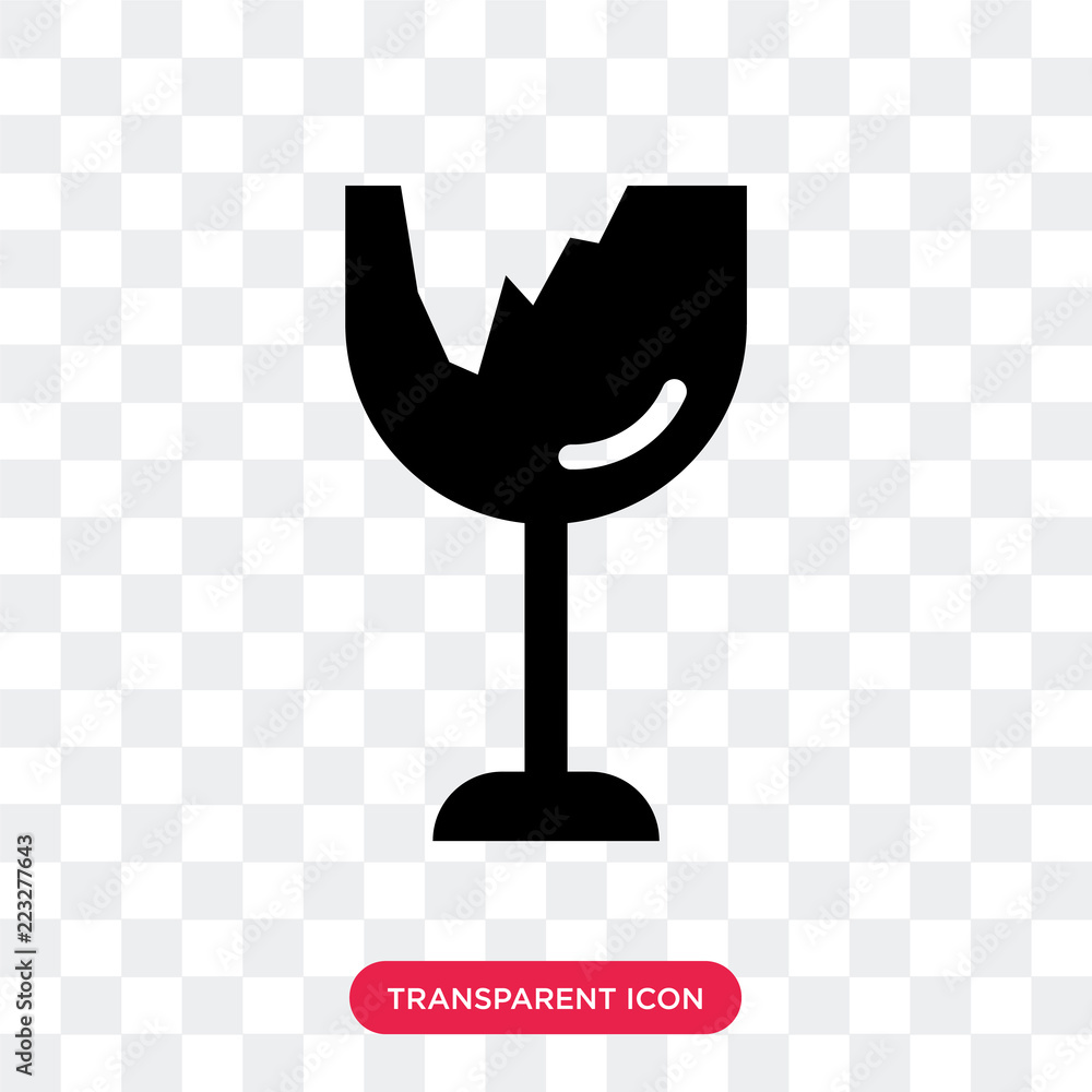 Poster fragile vector icon isolated on transparent background, fragile logo design