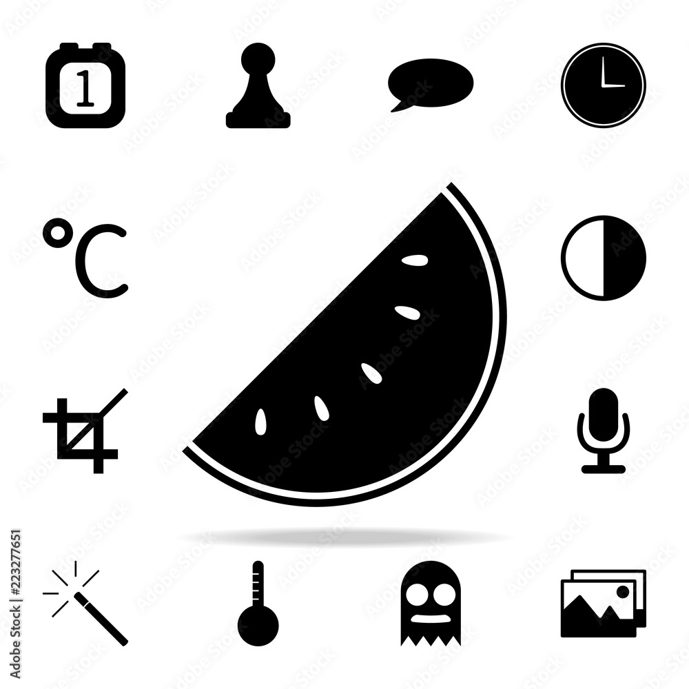 Poster piece of watermelon icon. web icons universal set for web and mobile