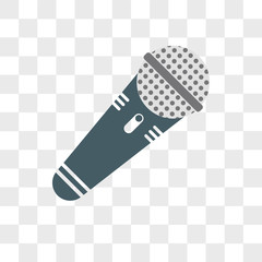 Microphone vector icon isolated on transparent background, Microphone logo design