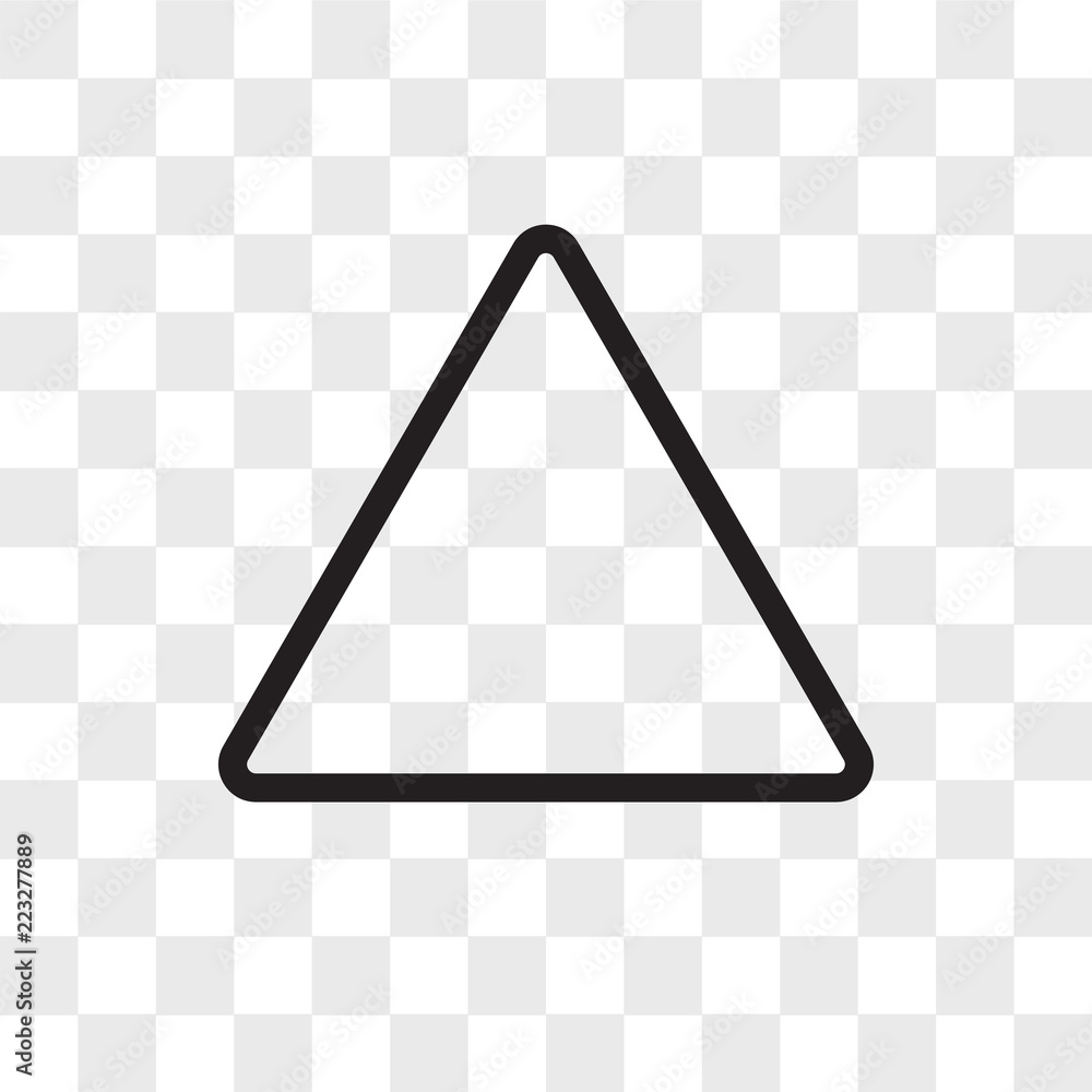 Poster triangle vector icon isolated on transparent background, triangle logo design
