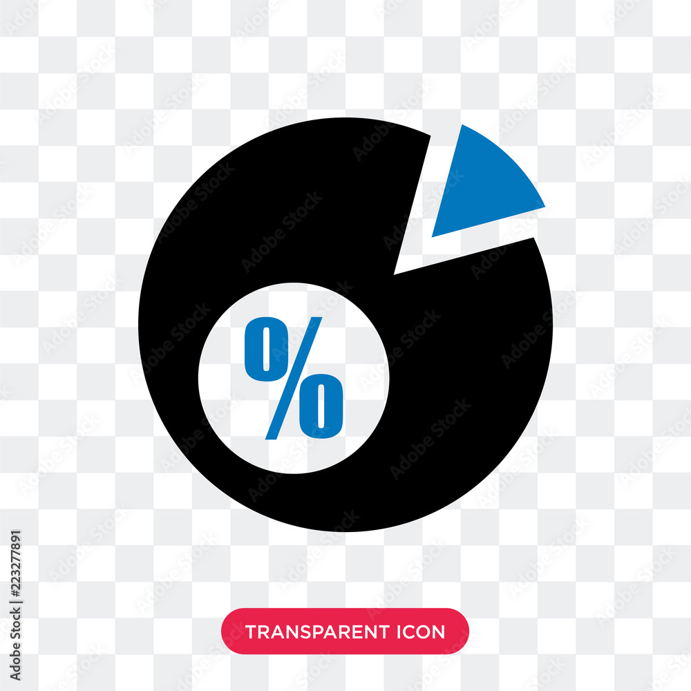 Poster pie chart vector icon isolated on transparent background, pie chart logo design