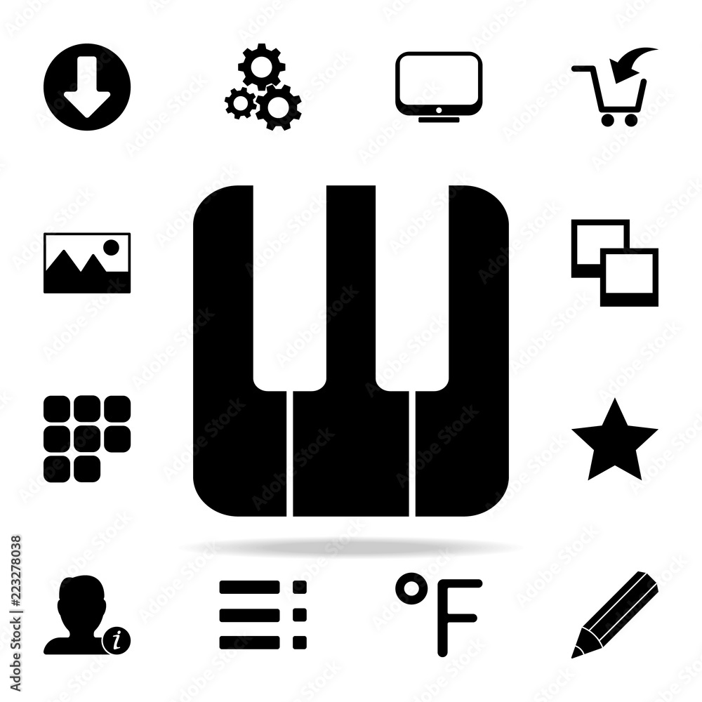 Poster piano keys icon. web icons universal set for web and mobile