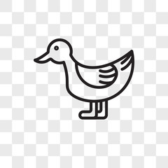 Duck vector icon isolated on transparent background, Duck logo design