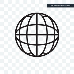 Earth vector icon isolated on transparent background, Earth logo design