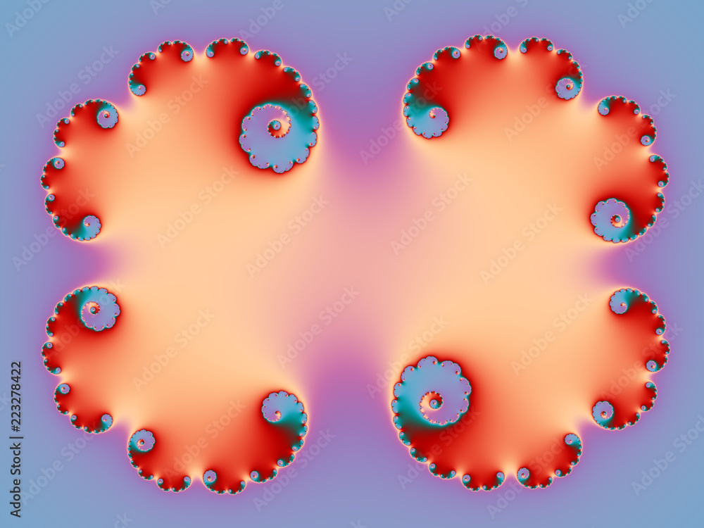 Poster abstrct digital artwork. patterns of nature. shells. technologies of fractal graphics.