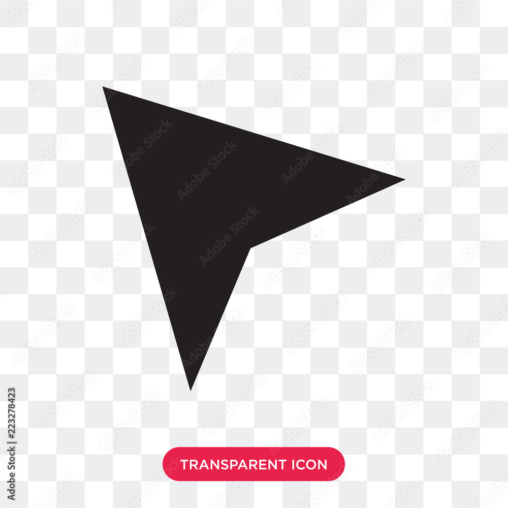 Poster mouse pointer vector icon isolated on transparent background, mouse pointer logo design