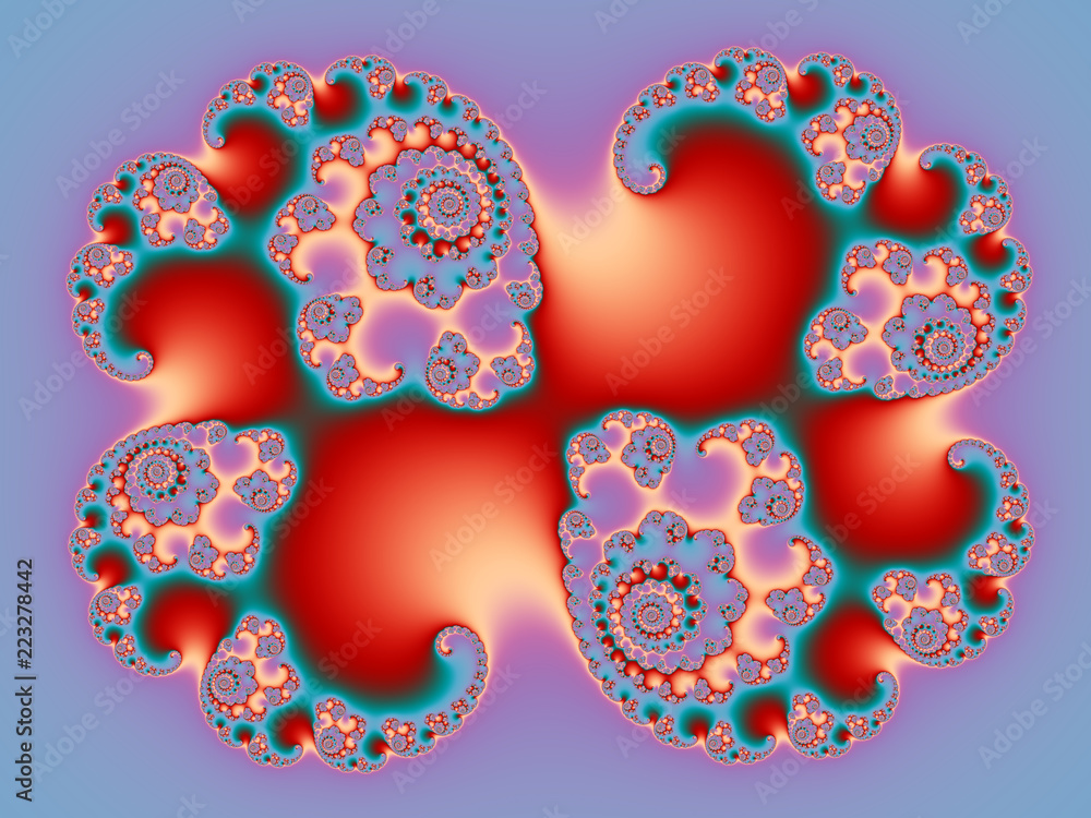 Poster abstrct digital artwork. patterns of nature. shells. technologies of fractal graphics.