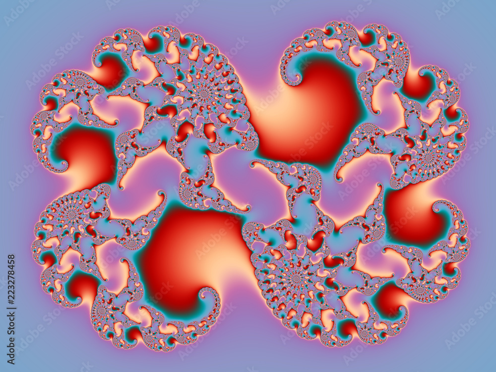 Poster abstrct digital artwork. patterns of nature. shells. technologies of fractal graphics.