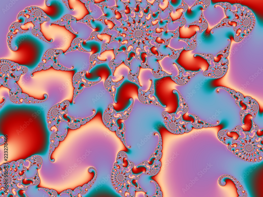 Aufkleber abstrct digital artwork. patterns of nature. shells. technologies of fractal graphics.