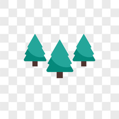 Forest vector icon isolated on transparent background, Forest logo design