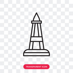 Fototapeta na wymiar Obelisk vector icon isolated on transparent background, Obelisk logo design