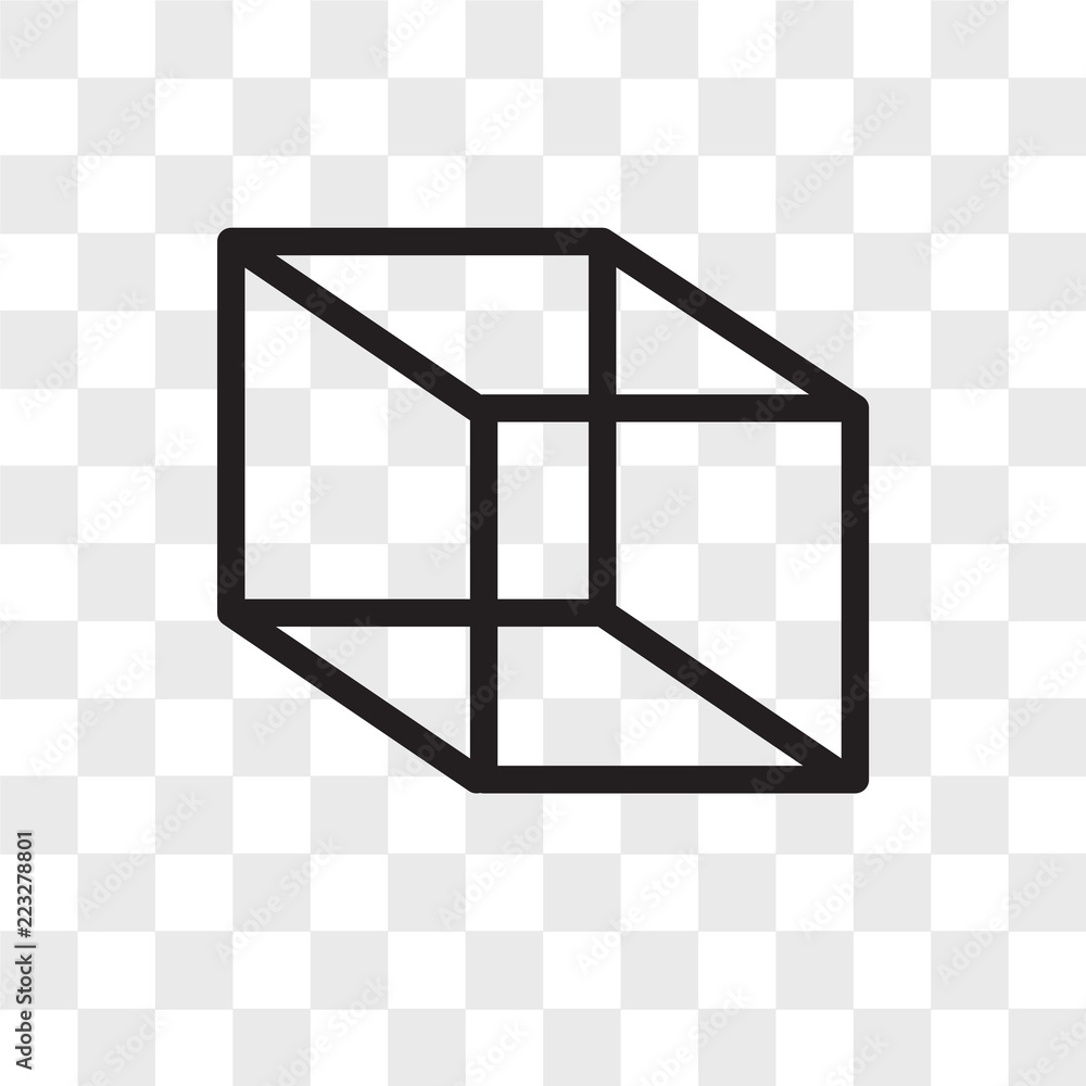 Poster cube vector icon isolated on transparent background, cube logo design