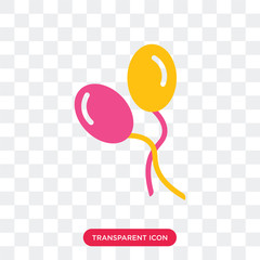 Balloons vector icon isolated on transparent background, Balloons logo design