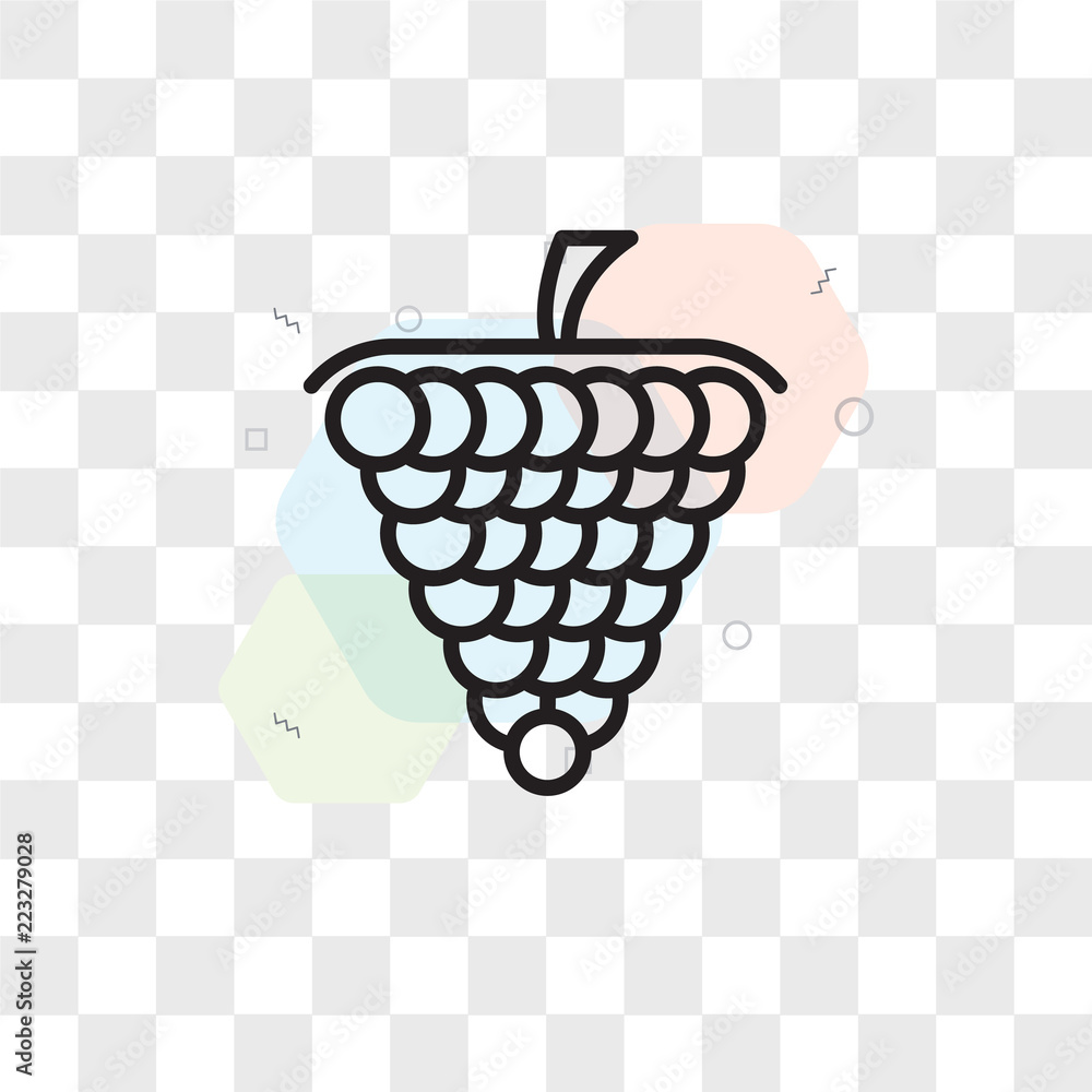 Poster grape vector icon isolated on transparent background, grape logo design