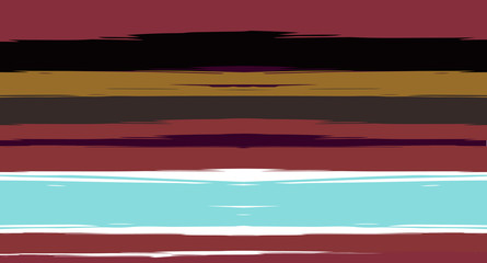 Fototapeta premium Brown, Black, Blue Vector Seamless Summer Pattern Narrow Sailor Stripes. Trendy Textured Horizontal Hipster Lines, Paintbrush Male Fabric Design. Vector Watercolor Seamless Stripes Track Background.