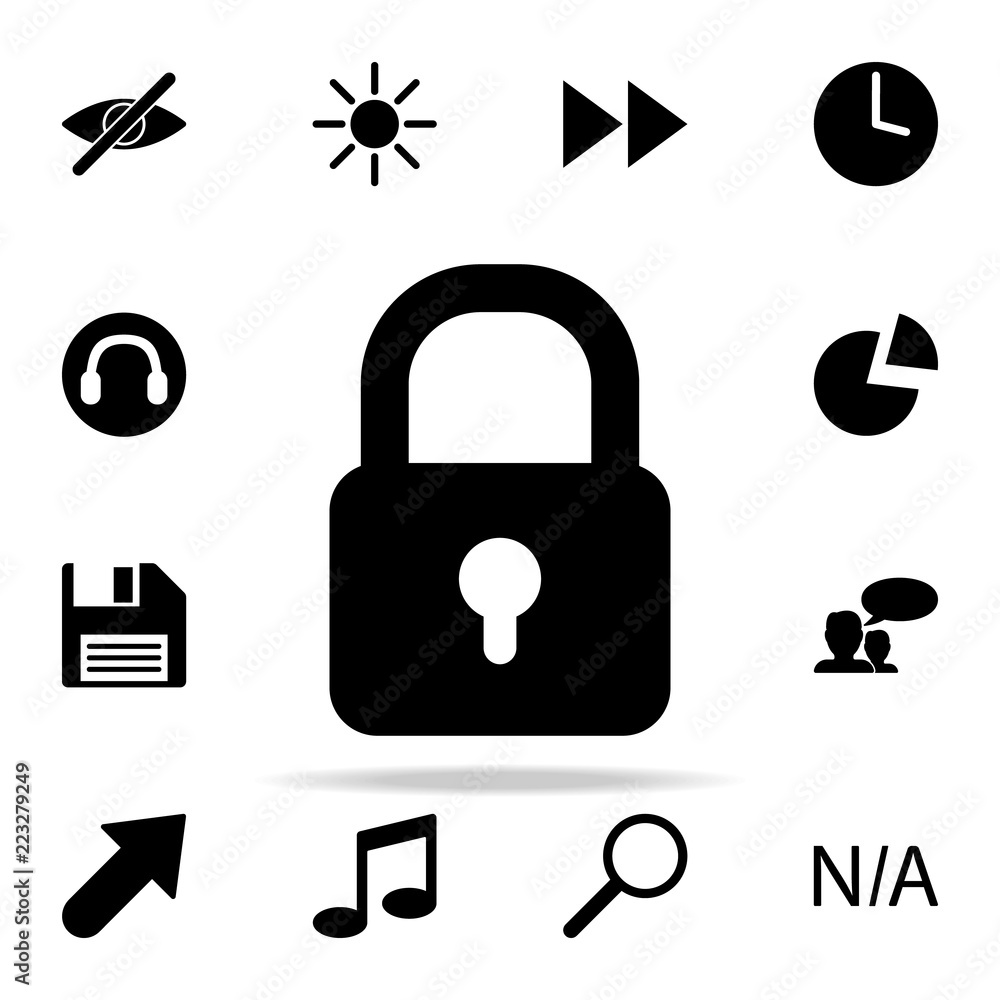Poster closed lock icon. web icons universal set for web and mobile