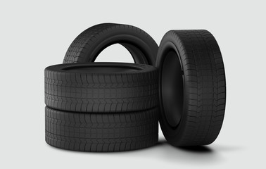 car tires 3d-illustration