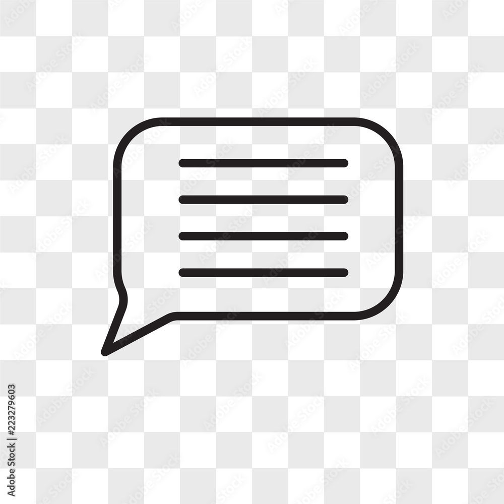 Poster speech bubble vector icon isolated on transparent background, speech bubble logo design