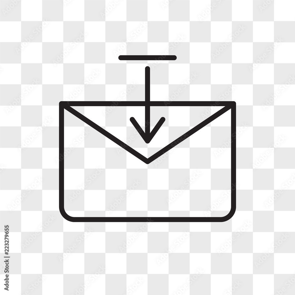 Aufkleber inbox vector icon isolated on transparent background, inbox logo design