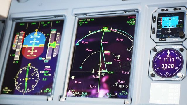Cockpit View Of The Instrument Panel While Pilot Is Flying The Aircraft