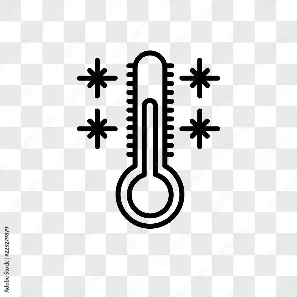 Poster temperature vector icon isolated on transparent background, temperature logo design