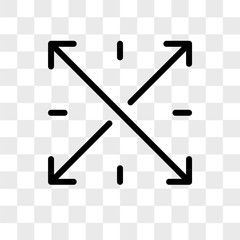 Resize vector icon isolated on transparent background, Resize logo design