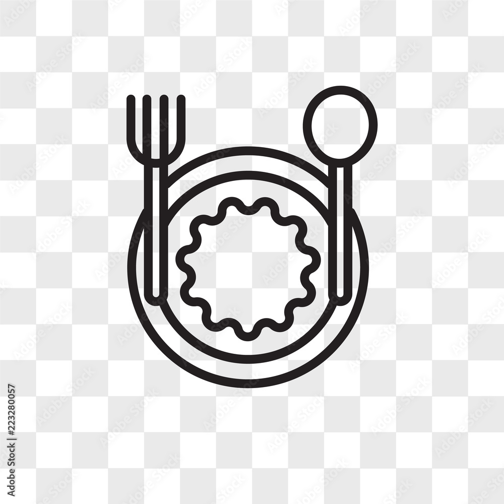 Wall mural Dish vector icon isolated on transparent background, Dish logo design