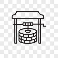 Well vector icon isolated on transparent background, Well logo design