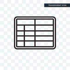 Table vector icon isolated on transparent background, Table logo design