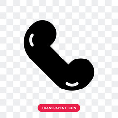 Phone call vector icon isolated on transparent background, Phone call logo design