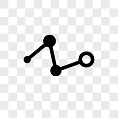 Line graph vector icon isolated on transparent background, Line graph logo design