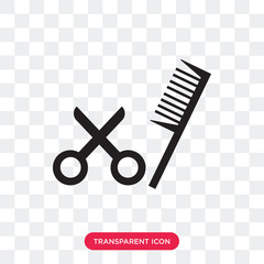 Hairdresser Scissors vector icon isolated on transparent background, Hairdresser Scissors logo design